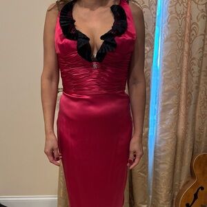 Roberto Cavalli fuschia midi dress